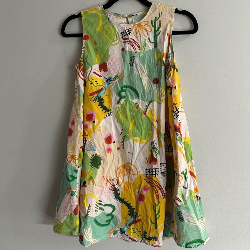 Pretty Mama Pretty Baby Abstract‎ Doodle Print Dress Girls 160 Multicolor